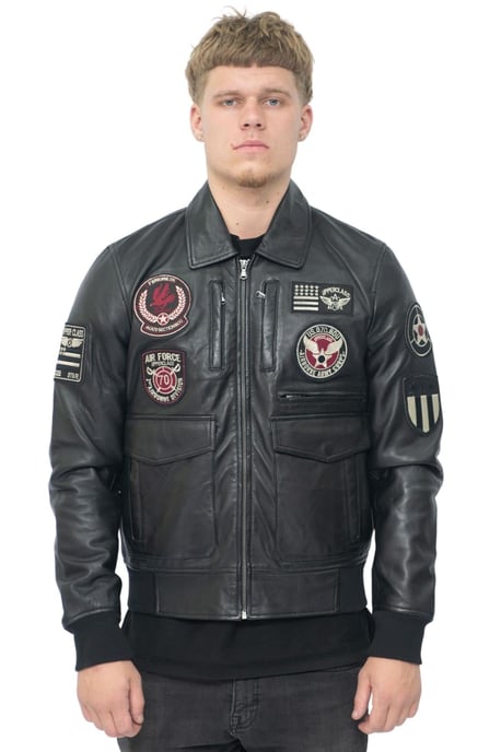 Mens Leather Air Force Bomber Jacket - Dublin