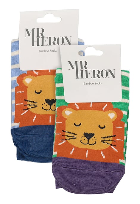 Mr Heron - 2 Paar Socken aus Bambus mit Tiermotiven - Löwen - Image 2