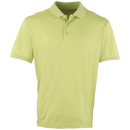 Premier Mens Coolchecker Pique Kurzarm-Polo T-Shirt (Limette) - Image 1