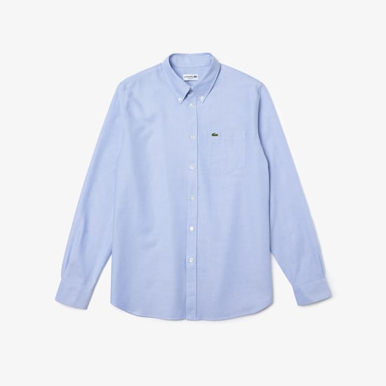 Men's Lacoste Regular Fit Oxford Cotton Shirt in Blue