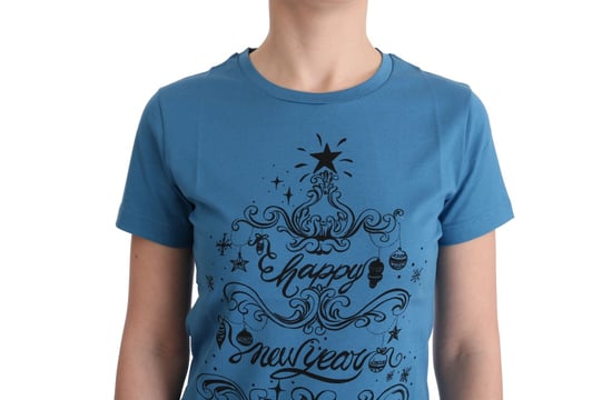 Dolce & Gabbana Damen Blau Baumwolle 2017 Motiv T-Shirt - Image 4