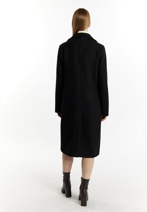 Dreimaster Übergangsjacke in Wolloptik Damen schwarz - Image 3