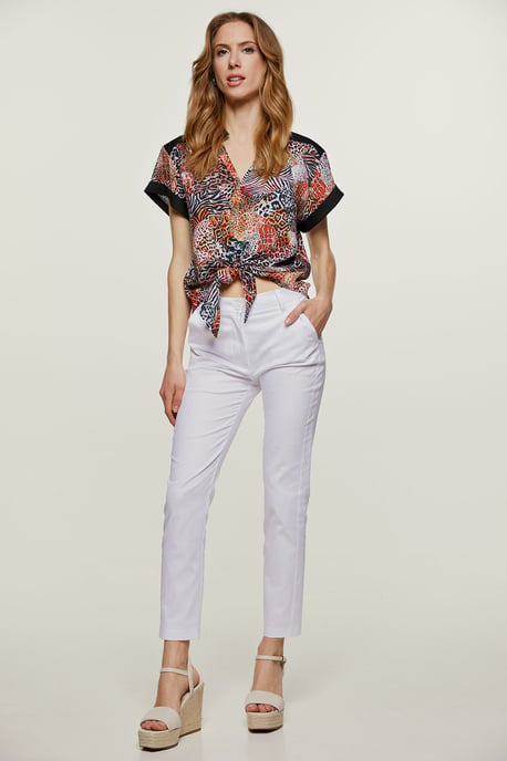 Tie Detail Print Top