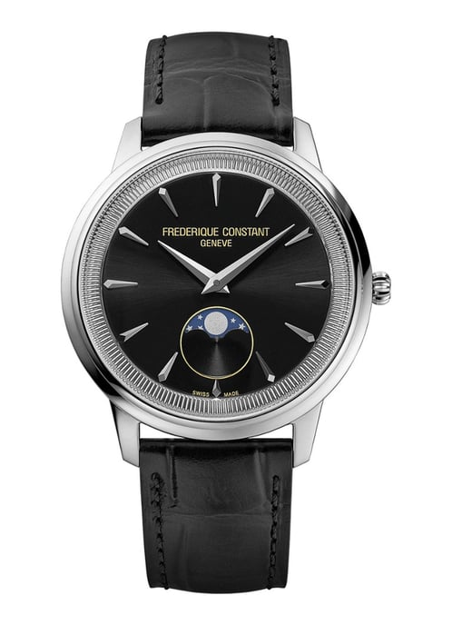 Frédérique Constant Moneta Mondphase Unisex Uhr Schwarz FC-206B3S6 - Image 1