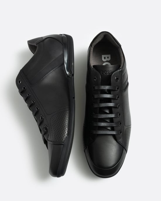 BOSS Orange Saturn Herren Niedrigprofil Leder Sneaker mit Geruchskontrollfutter NOS - Image 5