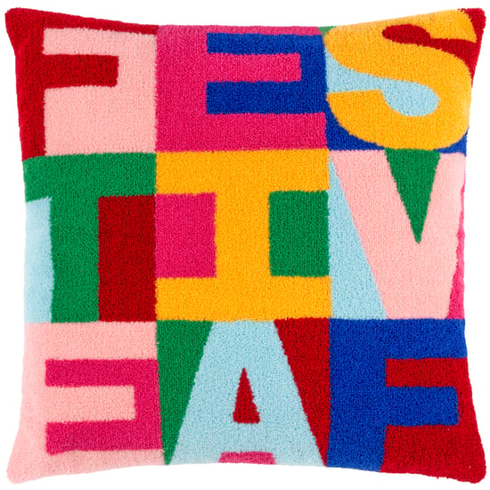 Heya Home Festive-val Festive Knitted Feather Filled Cushion - Image 1