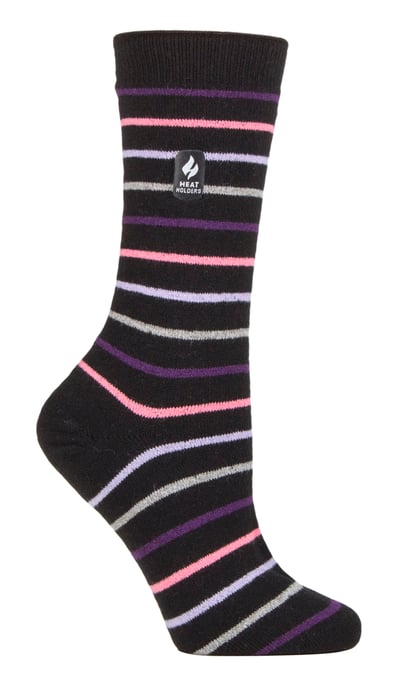 Heat Holders Damen Ultra Lite Thermal Brushed Inner Yarn Design Socken Schwarz (Riga) - Image 1