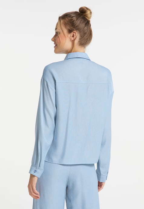 Dreimaster Bluse Damen Hellblau - Image 2