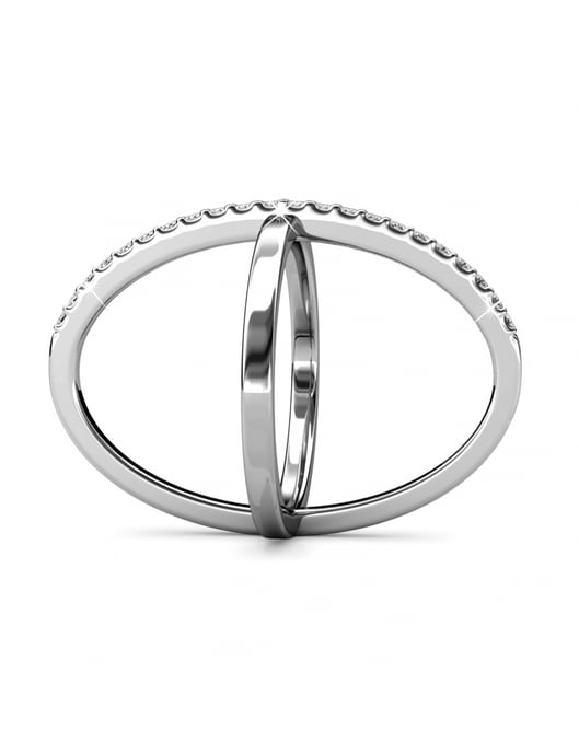 X Duo Ring - Silber und Kristall - Image 3