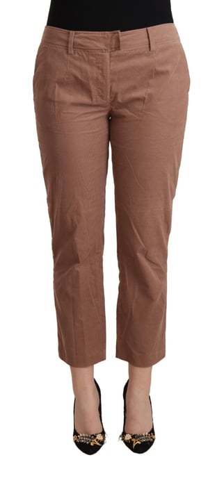 Costume National Damen Braune Baumwoll-Hosen mit schmalem Schnitt - Image 1