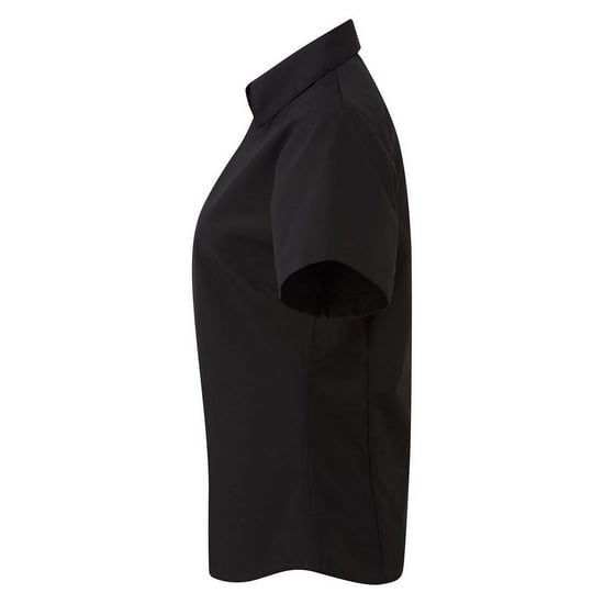 Premier Kurzarm-Popeline-Bluse / Schlichte Arbeitshemden (Schwarz) - Image 3