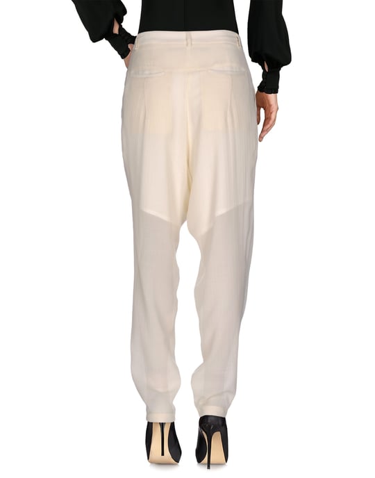 Trousers Isabel Benenato Ivory Women's Virgin Wool