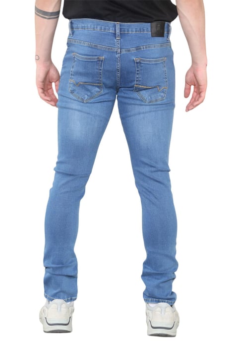 MYT Herren Skinny Fit Jeans Stretch Denim in Mittelblau - Image 3