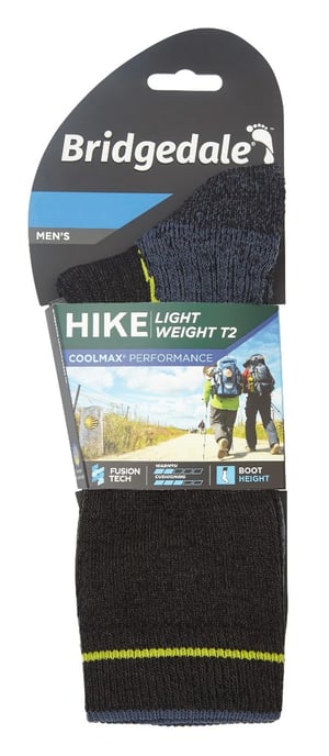Bridgedale - Herren Wandern Leichtgewicht Boot Socken - Schwarz / Lime - Image 2