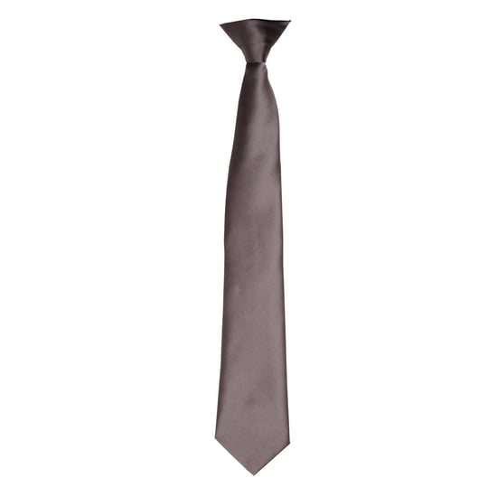 Premier Colours Herren Satin-Clip-Krawatte (Dunkelgrau) - Image 1