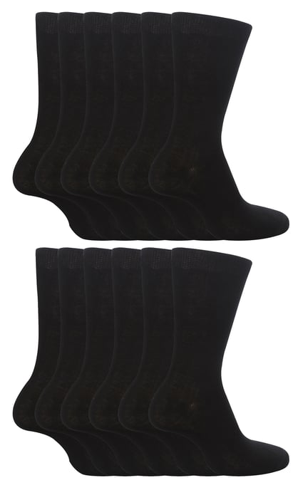 12 Paar Multipack Kids Plain School Socken | Jungen & Mädchen | 3 Größen | Sock Snob Childrens Cotton Rich Socks - Schwarz - Image 1