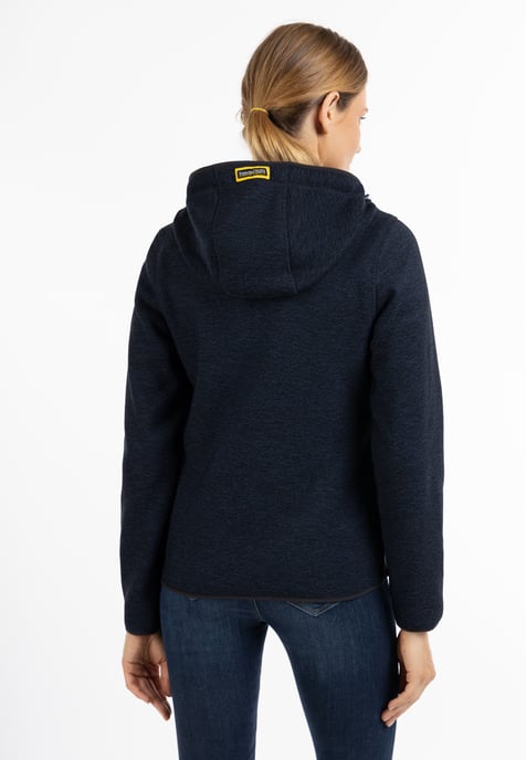 Schmuddelwedda Strickfleecejacke Damen Marine Melange - Image 4