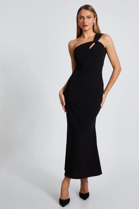 Black Fishtail Midaxi Dress
