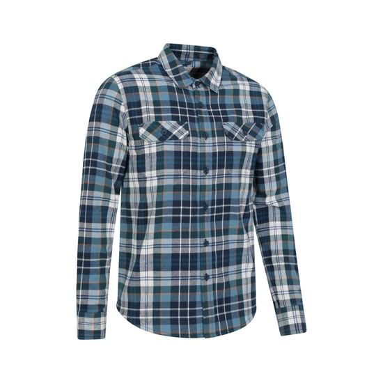 Mountain Warehouse Mens Trace Flannel Long-Sleeved Shirt (Light Blue)