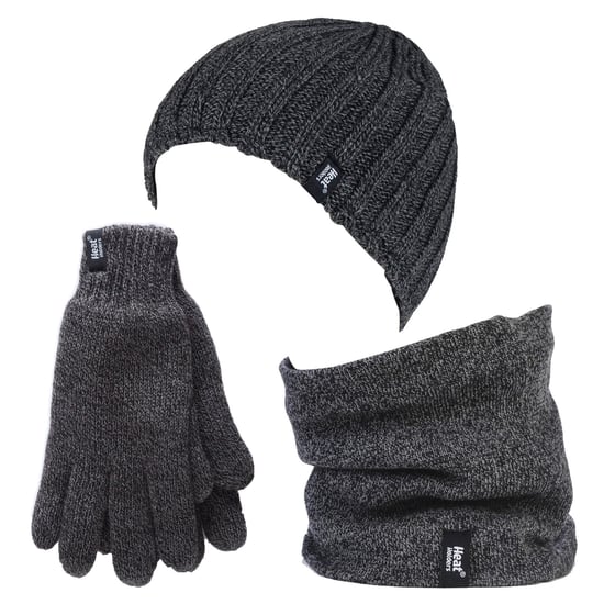 Heat Holders - Thermische Wintermütze, Halswärmer und Handschuhe aus Fleece für Männer - Grau - Image 1