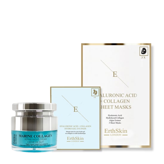Marine Collagen Nachtcreme 50ml+ Hyaluronsäure & Collagen Maske - 3 Blatt + Hyaluronsäure + Collagen Hydrogel Augenpads 5 X 2 - Image 1