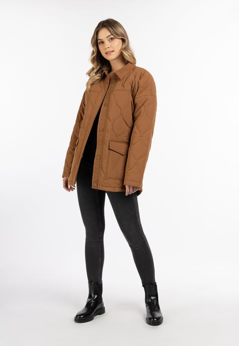Dreimaster Baumwolljacke mit leichter Wattierung Damen Kamel - Image 1