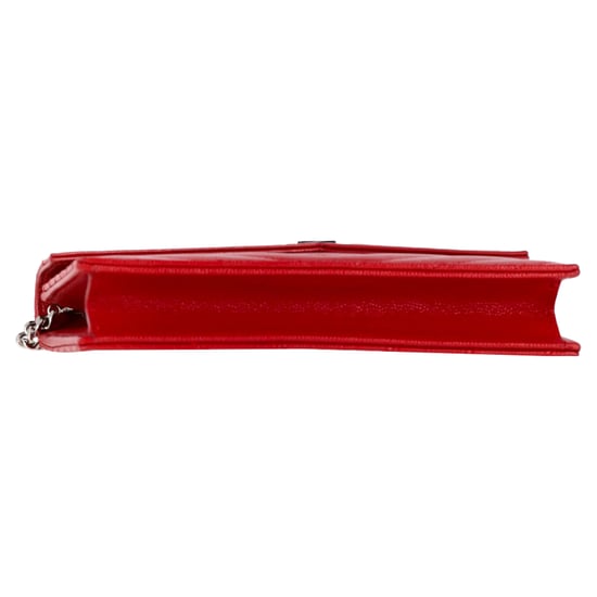 Saint Laurent Klassische Cassandre Matelassé Geldbörse mit Kettenriemen aus rotem Leder - Image 4