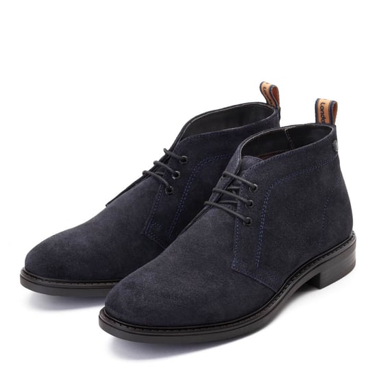 Base London Mens Kilby Suede Navy Suede Chukka Boots
