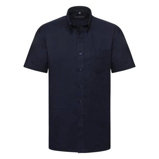 Russell Collection Oxford Herren Hemd, Kurzarm, pflegeleicht (Helles Marineblau) - Image 1