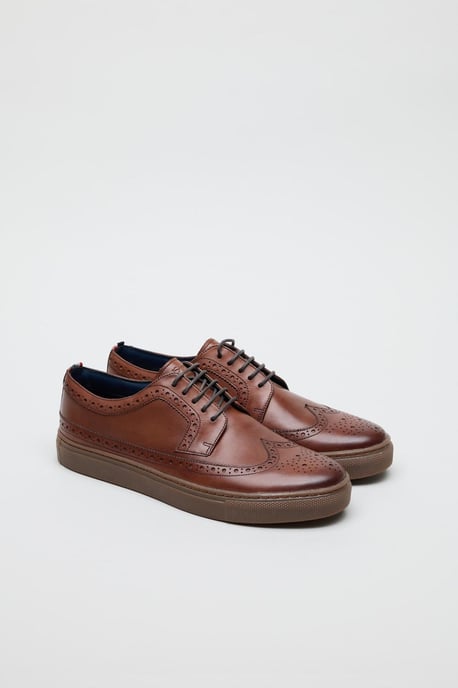 Ben Sherman Preston Leder Herren Braune Schnürschuhe - Image 1