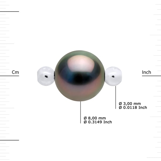 DIADEMA - Bracelet - Love Bond - Black Nylon - Tahitian Pearl - Rainbow