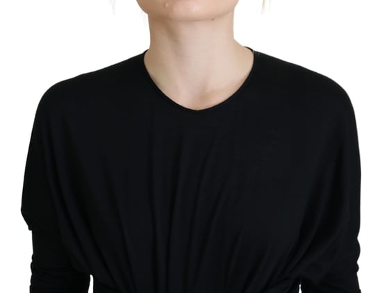 Dolce & Gabbana Schwarzes Etuikleid Midi Wollmantel Damenkleid - Image 4
