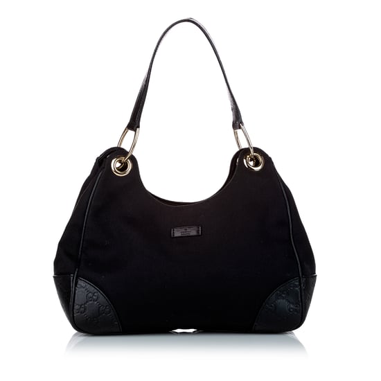 Vintage Gucci Guccissima Canvas Shoulder Bag Black - Image 1