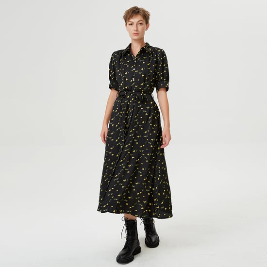 Shirt-Kleid mit Puffärmeln und Marienkäfer-Print - Image 1