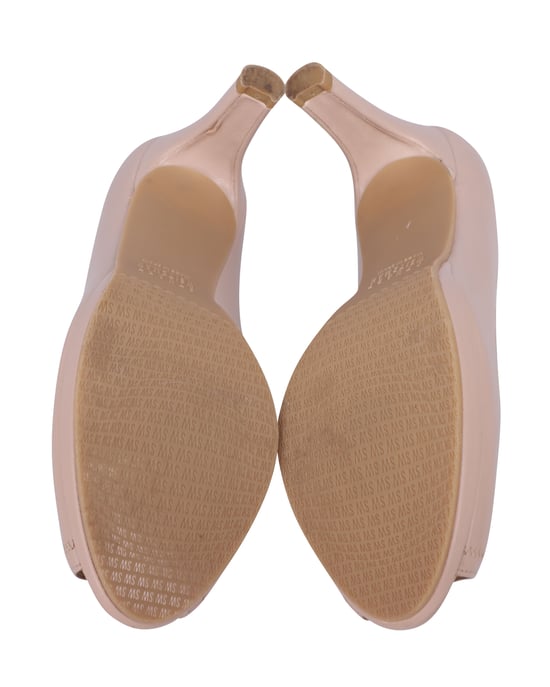Stuart Weitzman Peeptoe-Pumps aus pinkfarbenem Leder - Image 5