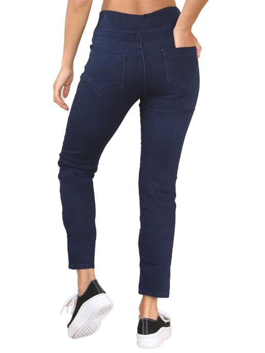 Enzo | Womens Wider Waist Jeans - Indigo