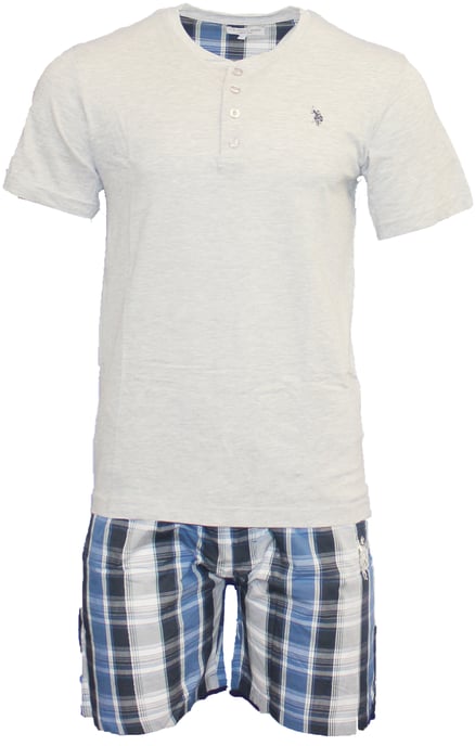 US Polo Assn Men's Short Sleeve Pajamas in Blue/Dark Grey