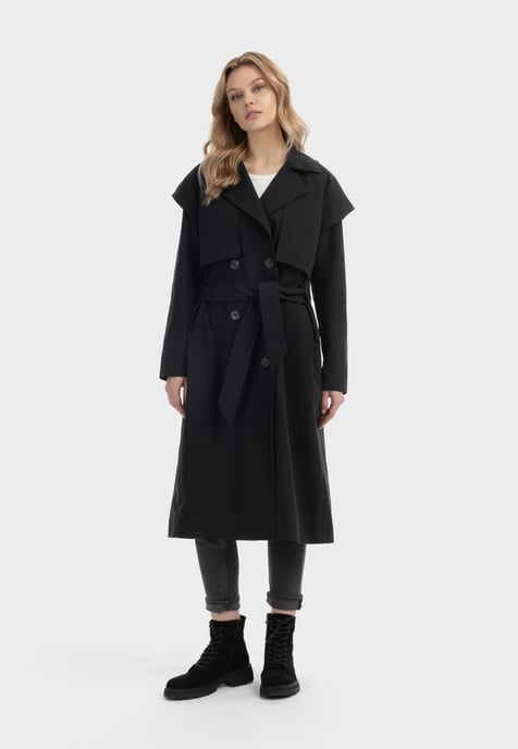 Dreimaster Trenchcoat Damen schwarz - Image 2