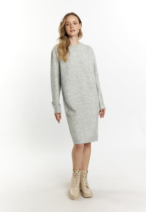 Dreimaster Strickkleid Damen hellgrau melange - Image 2