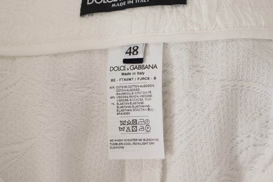 Dolce & Gabbana Weiße Hochtaillierte Culotte Baumwoll Shorts für Damen - Image 6