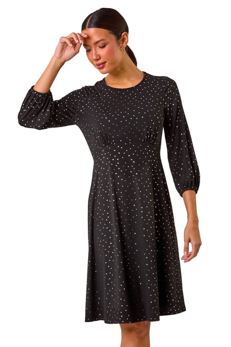 Shimmer Foil Print Dress