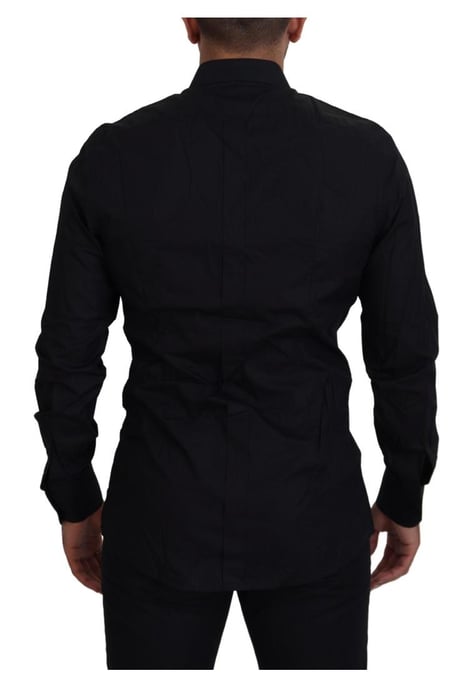 Dolce & Gabbana Herren Slim Fit Hemd mit schwarzer Goldkrone - Image 2