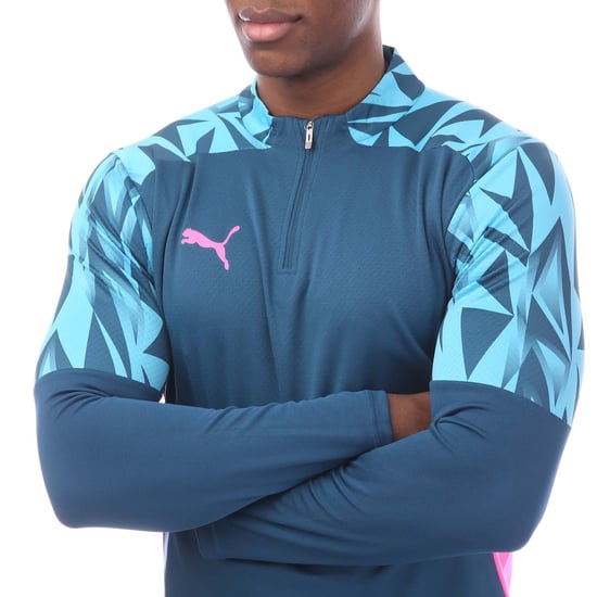 Herren Puma IndividualFINAL 1/4 Zip Top in Blau - Image 3