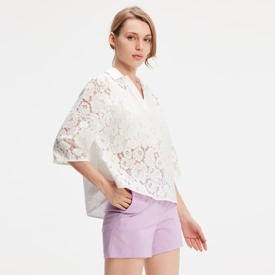 Bluse aus Spitze und Baumwolle - Image 3