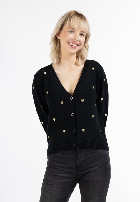 Mymo Strickjacke Damen schwarz - Image 3