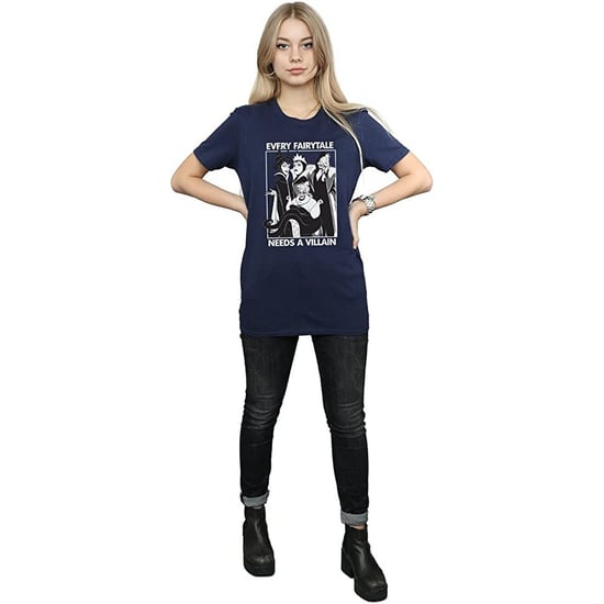 Disney Damen/Damen Jedes Märchen braucht einen Bösewicht Baumwoll-Boyfriend-T-Shirt (Marineblau) - Image 3