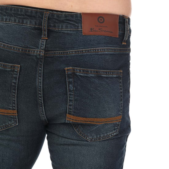 Men's Ben Sherman Mid Wash Denim Jeans in Dark Blue