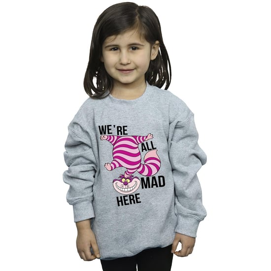 Disney Girls Alice In Wonderland All Mad Here Sweatshirt (Sports Grey)