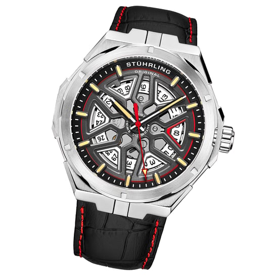 Silber und Schwarz Gio Swiss Automatic 44mm Skeleton - Image 2
