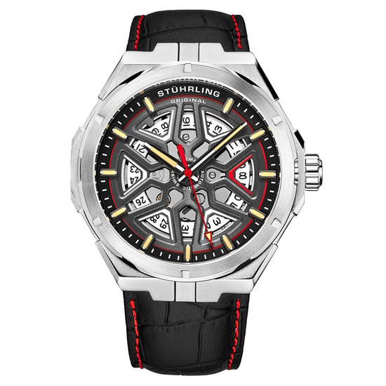 Silber und Schwarz Gio Swiss Automatic 44mm Skeleton - Image 1